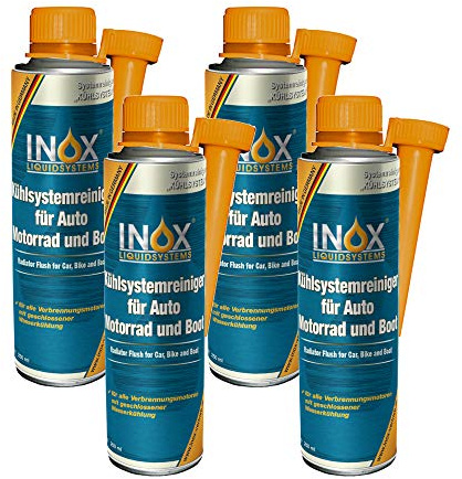 INOX® Kühlsystemreiniger Additiv, 4 x 250 ml - Kühlerschutz für Auto, Motor und Boot
