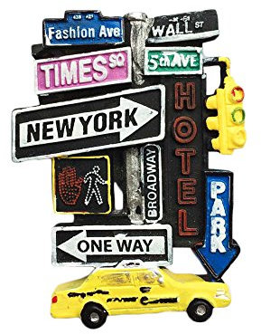 Aimant de réfrigérateur 3D New York USA style panneau de rue touristique autocollant décoration maison et cuisine