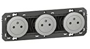 Legrand 600433 Triple prise de courant 2P+T Surface dooxie 16A précâblées finition alu