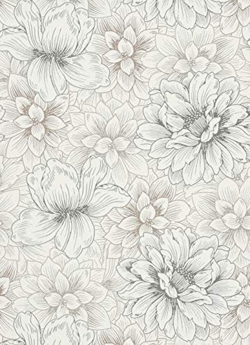 Erismann Tapete | Kollektion Summer Beat | 5425-02 | Vliestapete | Blumen/Floral | 0.53 x 10.05 m | Beige | Wohnzimmer | Flur | Büro | Küche | Wohnräume