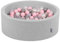 KiddyMoon 90X30cm/300 Bolas ∅ 7Cm Piscina De Bolas para Ninos Hecha En La UE, Gris Clr:Perla/Gris/Transparente/Rosa Clr