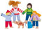 Puppenhaus Puppen Biegepuppen Camping Familie goki 5 Teile Puppenstube mit Palandi® Sticker