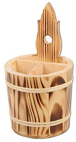 Scampolo Design Besteckfass Geflammt mit Besteckeinsatz