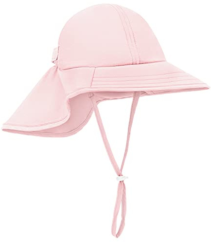 Baby and Toddler Sun Hat - UPF 50+ Kids Boy & Girl Summer Swim Pool & Beach Hat Light Pink