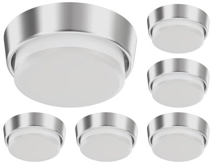 ledscom.de 6 Stück GX53 Lampen-Fassung INEL chrom matt rund 90mm Ø inkl. LED Lampe 10,063W 1038lm warm-weiß
