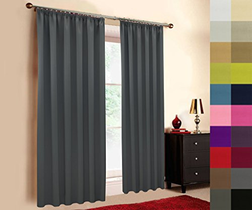A-TEXTILE-24 Hochqualitativer Verdunkelungsvorhang nach Maß, Kräuselband, auf Maß vorhänge, Maßanfertigung, Gardinen nach Maß, Vorhang, Silber Grau (Höhe: 80cm x Breite: 145cm)