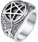 FaithHeart Herren Jungen Pentagramm Siegelring Punk Gotik Fingerring in Ringgröße 64.6 für Ehemann Freunden