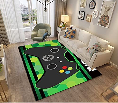 Stillshine. 3D Area Rugs Gamer Grip Print Carpets Bedrooms Decor Teenager Boy Girl Kids Adult Gaming Rugs Living Room Floor Indoor Chair Door Mat Washable Non-Slip Rugs Pads Soft (green,50x80 cm)