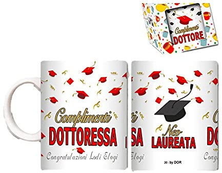 Zeus Party Tazza per Laurea Congratulazioni Dottoressa Tazza Mug in Ceramica Neo Laureata