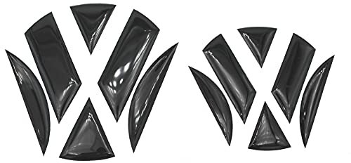 3D Emblem Gel Aufkleber vorne + hinten von Finest-Folia DM001 DM002 (Schwarz Glanz)