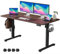 VOSATRON Elektrisch Höhenverstellbarer Schreibtisch 140x60cm Schreibtisch Höhenverstellbar mit Memory-Steuerung und Anti-Kollision Technologie, Rollen, Spleißbrett, Schwarz Rahmen/Mahagoni Tischplatte
