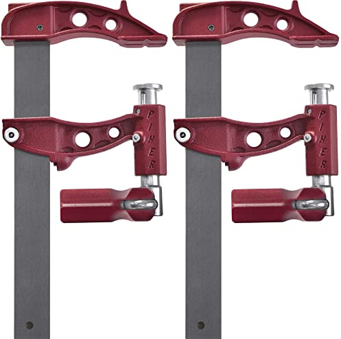 Piher Maxipress E Schraubzwinge | 2er Set | Hochleistungsschraubzwinge | 900kg Spannkraft | geschütztes Gewinde | Ausladung 8,5 cm (20 cm)