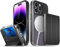 VENA vCommuteX Detachable Wallet Case for iPhone 14 Pro (6.1), (Magsafe Compatible, Military Drop Protection) Leather Cover Card Slot Holder with Kickstand (Updated Version) - Space Gray/Black