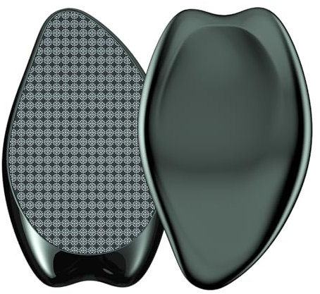 AnjoCare Lima Pies De Vidrio Nano 2en1,Removedor de Callos y Piel MuertaDura,Profesional Raspador Portátil para Piel Pies Agrietados,Pedicura erramienta de belleza para el cuidado de los pies(Negro)