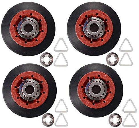 AMIUHOUN Lot de 4 roulettes de rechange pour sèche-linge 8536974, 8536973, W10314171, WPW10314173, PS11752609