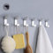 Poprkdre 6 Pièces Crochets auto-adhésifs, Crochet Double Porte Serviette Salle de Bain, support mural auto-adhésif pour cuisine, salle de bain, bureau, placard, aluminium, Argent
