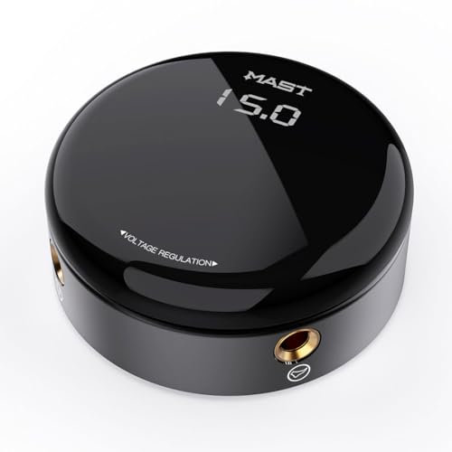 Mast Circle Tattoo Netzteil Dual Digital OLED Screen Adjust Voltage Power Supply Type-c Charge Stromversorgung für Rotary Tätowiermaschine Pen Tattoo-Kit Tattoo-Zubehör(Black)