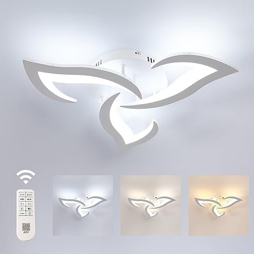 Comely LED Deckenleuchte Dimmbar, Moderne Acryl Deckenlampe 35W 3937LM, 3000K-6500K, Deckenbeleuchtung mit Fernbedienung für Schlafzimmer Wohnzimmer, Dia 58cm