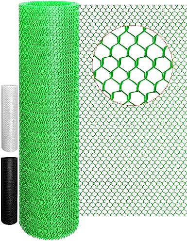 TOYPOPOR Maschendrahtzaun, Kunststoff, 500 g/m², langlebig, strapazierfähig, sechseckig, für Katzenzaun, Gartenzaun, Aquarium, Moosstange, Blende, 1,1 cm, rostfrei, einfach zu niedlich