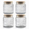 ANSQU Set mit 4 luftdichten Vorratsdosen aus Glas, Vintage-Stil, 400 ml, Vorratsdosen mit Bambusdeckel, Einmachglas für Küchentheke, Speisekammer, Kekse, Kaffee, Tee, Zucker, süße Gläser