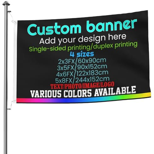 Fahne Selbst Gestalten, Outdoor Flagge Beidseitig Druck, (ohne Fahnenmast) individuelles Garten Yard Schild fügen Sie Ihr eigenes Bild hinzu, Text, benutzerdefinierte Flaggenbanner