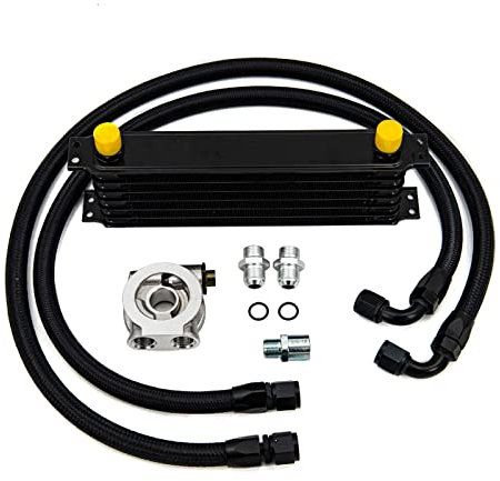 Radiatore dell'olio per auto Kit radiatore olio 7 file AN10 Kit radiatore olio trasmissione Adattatore filtro olio (Color : BLACK 7ROWS type2)