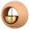 Baoblaze Shopkeepers Bell, Goldene Dekorative Shopkeepers Glocke für Türöffnung, Kleines Japanisches Rundes Türklingel, Holz-Türklingel mit Messingglocke für Restaurant, Kühlschrank, Hellbraun