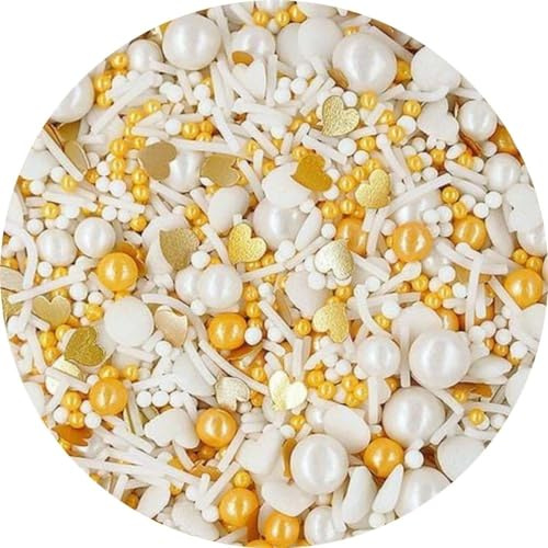 Purple Cupcakes Sprinkles Mix - Shimmer LOVE IS GOLDEN Mix (V) - Cake and Cupcake Sprinkles for Birthdays, Weddings and all occassions