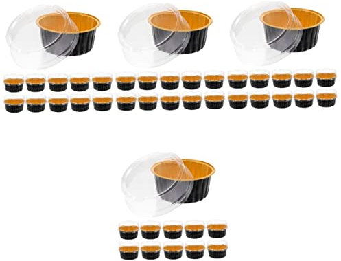 ViLLeX 25 ensembles Four Bébé Métallique Pudding Dôme Petit Ml Cuisson Décoration for Cuisine Jetable Muffin Wrapper Pratique de Boulangerie Ramequin Anniversaire Cuake Holders Mariage (Color : As Sh