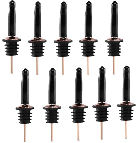 Chabrias Ltd Copper 12 Pack with Caps Fast Free Flow Liquor Spirits Pourer Speed Pourers Wine Bottle Spirits Pourers Tapered Spout for Olive Oil Coffee Syrup Vinegar Bottles