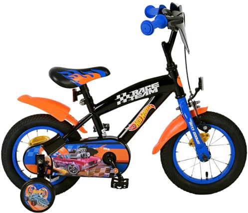 Volare Hot Wheels Kinderfahrrad - Jungen - 12 Zoll - Schwarz Orange Blau