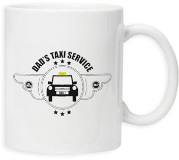 New Spirit Original Dads Taxi Service Mug, Funny, Fun, Cute, dad, Father, Fathers Day, Parent, Humour, dad Joke, dad Humour, Tea, Coffee, Drinks Cup, Drinks Mugs
