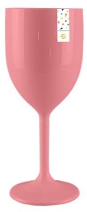 Gem Imports Coral Pink Plastic Reusable Wine Glass 300ml
