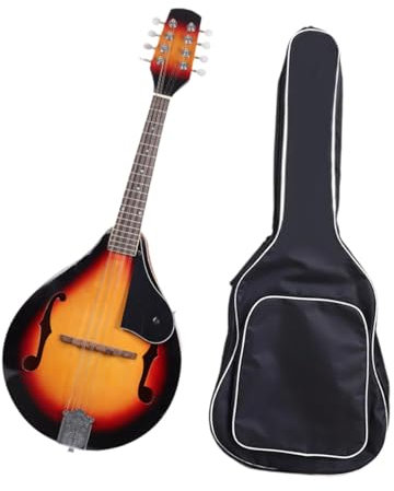 Luwecf Instrumento musical mandolina, mandolina acústica de con funda de mandolina para escenario