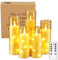 5 LED Kerzen Set mit Fernbedienung Timer Funktion,Flackernden Flammenlose Kerzen mit Lichterkette, Batteriebetriebene Kerzen Eingebettete Lichterkette LED-Kerzen, Heimdekoration(Keine Batterie)