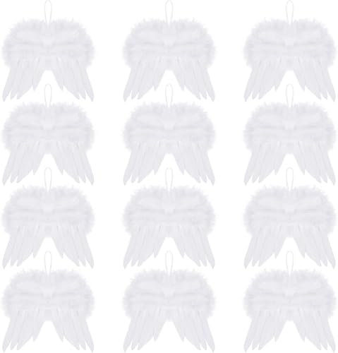 Engelsflügel Weihnachtsbaum 12 Stück Engelsflügel Deko Christbaumschmuck Engelsflügel Baumschmuck Tannenbaum Engelsflügel Klein Engelflügel Basteln Weihnachtsbaumschmuck Federn (16X14 cm)