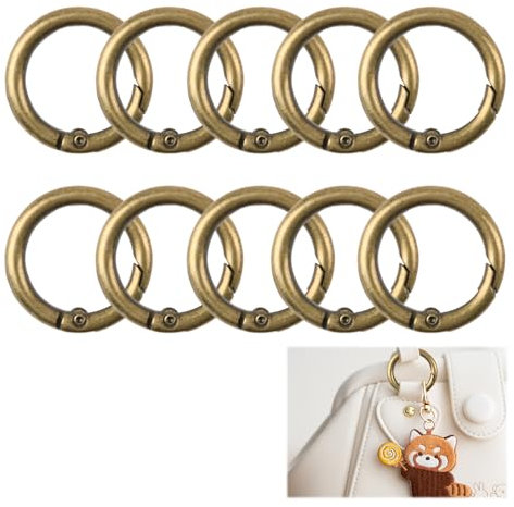 Karabinerhaken, 10 Stück, 27 mm, Schnalle mit Feder, Stahl, für Handtaschen und Schlüsselanhänger
