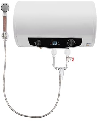 Riscaldatore istantaneo da 220 V, serbatoio dell'acqua elettrico da 50 l/120 l, caldaia orizzontale, scaldabagno elettrico, scaldabagno a parete, bollitore con doccetta (50 l)
