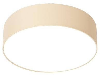RLCLUTW LED Deckenlampe 38 cm mit Stoffschirm – Moderne Deckenleuchte flach für Wohnzimmer, Schlafzimmer & Küche – Lampe Decke E27, taupe (Beige, 1 Pack)