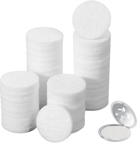 100 Stück Diffusor Nachfüllpads, 25mm Rund Diffusorpads für Ätherische Öle Mini Mikrofaser-Parfüm-Diffusorpad, Geruchslose Pads für Luftbefeuchter, Luftreiniger, Zuhause, Auto (Weiß)