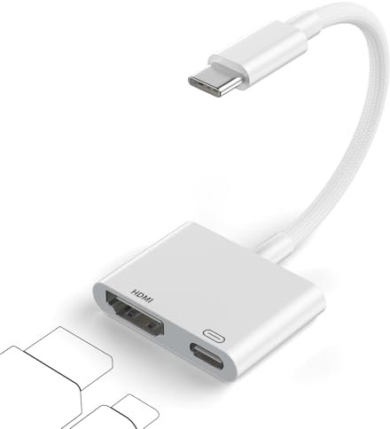 USB-C to HDMI Adapter for iPhone 16 15 MacBook iPad, 4K@60Hz Type C to HDMI Adapter with 100W PD Multiport Digital AV Converter for Galaxy, Pixel, Tablets, Switch, Laptop to HDTV Projector Monitor