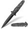 LOTHAR Crusaders Klappmesser, Scharfe Taschenmesser Outdoor, 3D Retro Prägemuster Outdoor Messer mit G10 Griff, Survival Messer, Geschenk