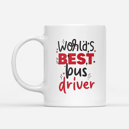 DV DESIGN 1 x World's Best Bus Driver Mug - Driving Fan Hobby Job Greatest Birthday Boys Girls Men Women Travel Drinks Cup #82724