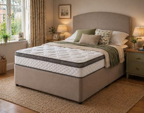 Swan Home Living Luxuriöse Doppelmatratze, 127 cm, Gel-Memory-Schaum und Taschenfederkern-Matratze, orthopädische Matratze für Druck- und Rückenschmerzlinderung, mittelfest