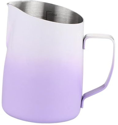 KESOTO Milk Frothing Pitcher Jug Latte Art Tool Milk Frothing Jug Milk Steamer Jug for Coffee Bar, Purple