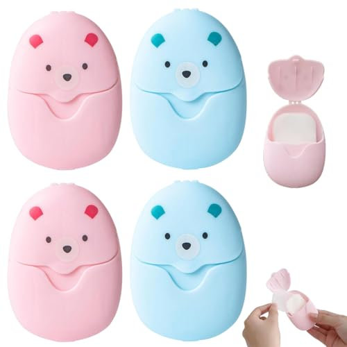 LAJUP 200 Feuilles De Savon En Papier Jetable 6 Boîtes Mini Papier Savon Savon Jetable Portable Feuille De Savon De Voyage Feuilles De Savon Portable Soap Leaves Pour Randonnée, Voyage, Camping