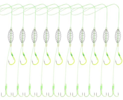 Briny River 10Pcs Fishing Spring Feeder Hooks Bait Trap for Silver and Bighead Carp