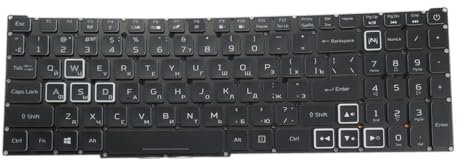 RTDPART Laptop RGB Backlit Keyboard For ACER Nitro 5 AN517-41-R5AC NH.QBGEK.001 Russian RU Black Colourful Backlit New