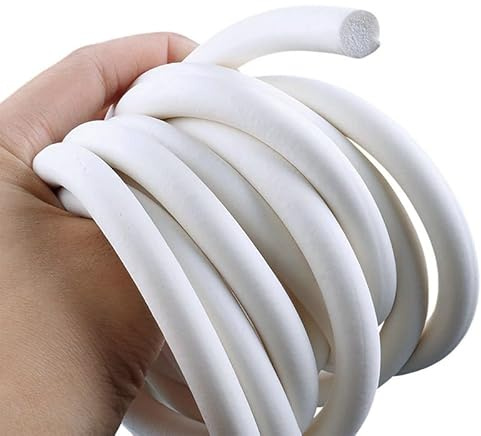 10 Meters Silicone Rubber Sponge Strip White Closed Cell Circular Foam Backer Rod Seal Foaming Rubber Molding Damper Round (8.0MMX10M)