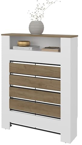 HRVEOCEI 36 Inch Small Radiator Covers for Home, Heater Radiator Cover for Old Radiator, Modern Radiators Shelf for Living Room Bedroom Hallway Home, Particle Board Wood (White, 31.5 * 40 * 8.3 inch)